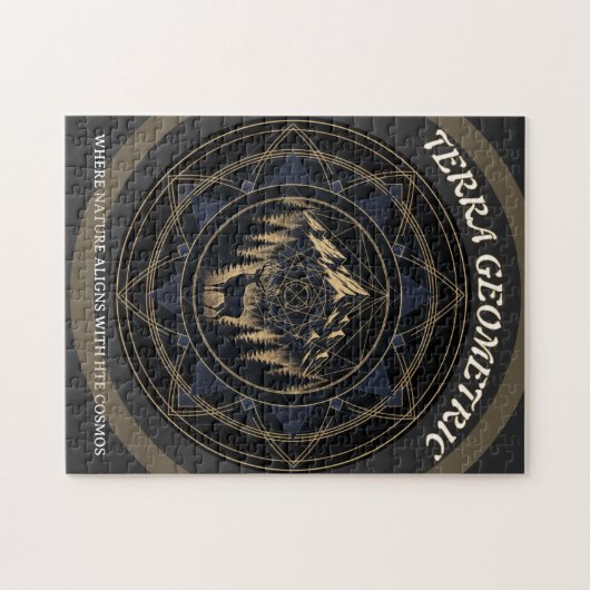 Sacred Geometry Nature Fusion • Mountains & Forest Legpuzzel (Horizontaal)
