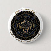 Sacred Geometry Nature Fusion • Mountains & Forest Ronde Button 5,7 Cm (Voorkant)