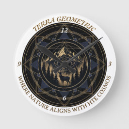Sacred Geometry Nature Fusion - Mountains & Forest Ronde Klok