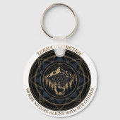 Sacred Geometry Nature Fusion • Mountains & Forest Sleutelhanger (Voorkant)