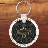 Sacred Geometry Nature Fusion • Mountains & Forest Sleutelhanger (Voorkant)