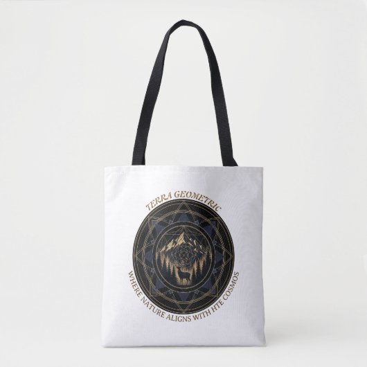 Sacred Geometry Nature Fusion • Mountains & Forest Tote Bag (Voorkant)