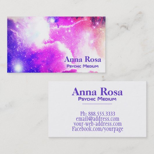 *~* Sacred Geometry Nebula Galaxy Cosmic Visitekaartje (Voorkant / Achterkant)