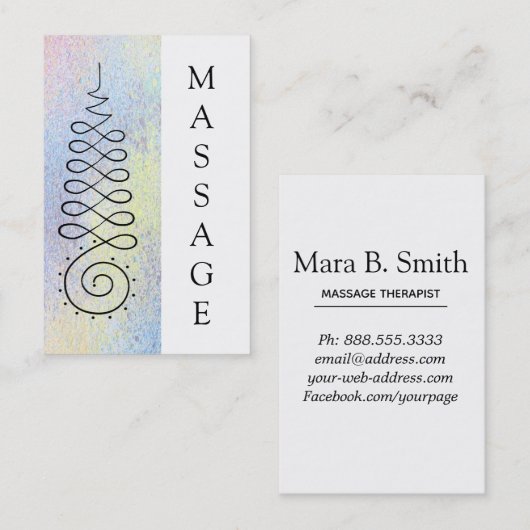 *~* Sacred Geometry Pastel Massage Nirvana Visitekaartje (Voorkant / Achterkant)