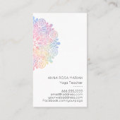 *~* Sacred Geometry Pastel Rainbow Mandala Visitekaartje (Achterkant)