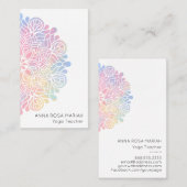 *~* Sacred Geometry Pastel Rainbow Mandala Visitekaartje (Voorkant / Achterkant)