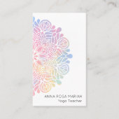 *~* Sacred Geometry Pastel Rainbow Mandala Visitekaartje (Voorkant)