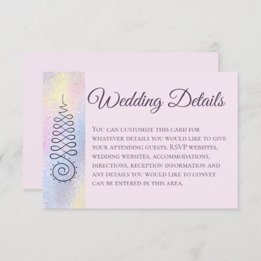 *~* Sacred Geometry Pastel Weddenschap Details RSVP Kaartje (Voorkant / Achterkant)
