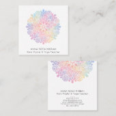 *~* Sacred Geometry Rainbow Mandala Spiritueel Vierkante Visitekaartje (Voorkant / Achterkant)