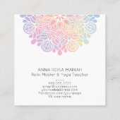 *~* Sacred Geometry Rainbow Mandala Spiritueel Vierkante Visitekaartje (Achterkant)