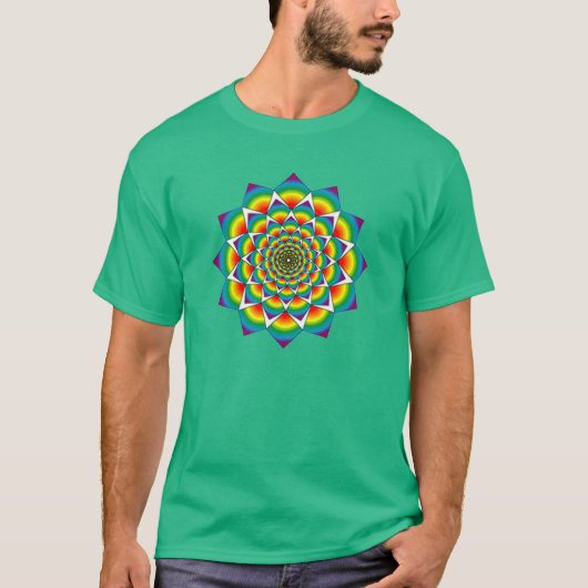Sacred Geometry - Rainbow Mandala T-shirt (Voorkant)