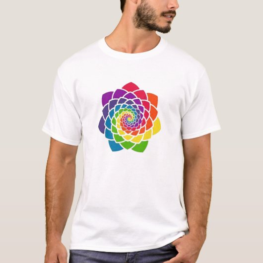 Sacred Geometry - Rainbow Pine Cone T shirt (Voorkant)