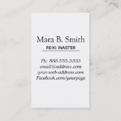 *~* Sacred Geometry Reiki Practitioner of Master Visitekaartje (Achterkant)