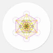 Sacred Geometry Ronde Sticker (Voorkant)