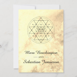 *~* Sacred Geometry Sepia Waterverf Wedding Kaart