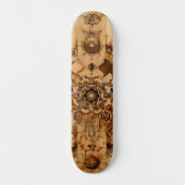 Sacred geometry skateboard, pryrography on wood persoonlijk skateboard (Voorkant)