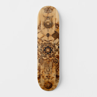 Sacred geometry skateboard, pryrography on wood persoonlijk skateboard