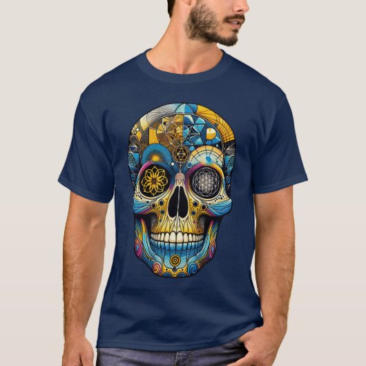 Sacred Geometry Skull T-shirt (Voorkant)