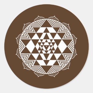 Sacred Geometry Sri Yantra Chakra Triangle Ronde Sticker