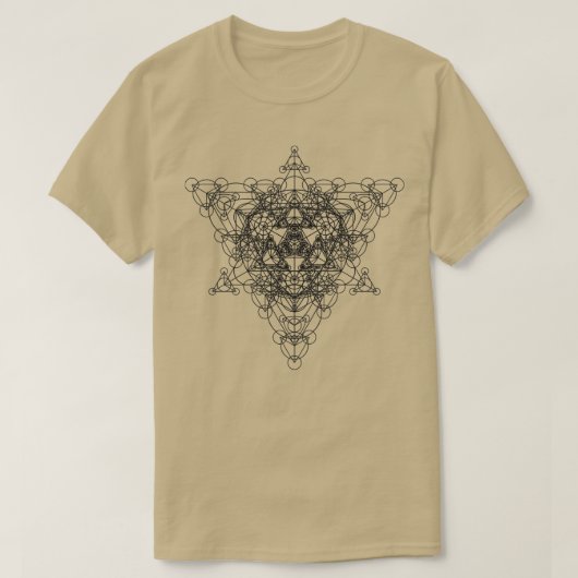 Sacred Geometry Super Tesseract Black T-shirt (Design voorkant)