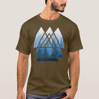 Sacred Geometry Triangles Misty Forest Blues 1 T-shirt