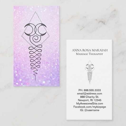 *~* Sacred Geometry Verlichting Nirvana Pastel Visitekaartje (Voorkant / Achterkant)