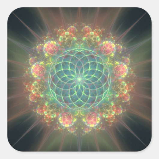 Sacred Geometry Vierkante Sticker (Voorkant)