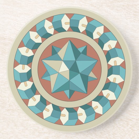 Sacred Geometry Zandsteen Onderzetter (Voorkant)