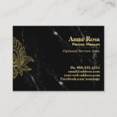 *~* Sacred Gold Hamsa White Black Marble Abstract Visitekaartje (Achterkant)