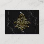 *~* Sacred Gold Hamsa White Black Marble Abstract Visitekaartje (Voorkant)