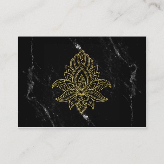 *~* Sacred Gold Hamsa White Black Marble Abstract Visitekaartje (Voorkant)