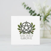 Sacred Grove Pentagram Wiccan Feestdagenkaart (Staand voorkant)