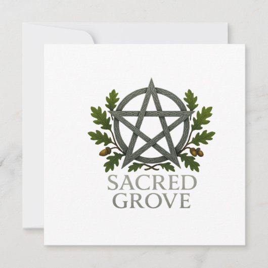 Sacred Grove Pentagram Wiccan Feestdagenkaart (Voorkant)