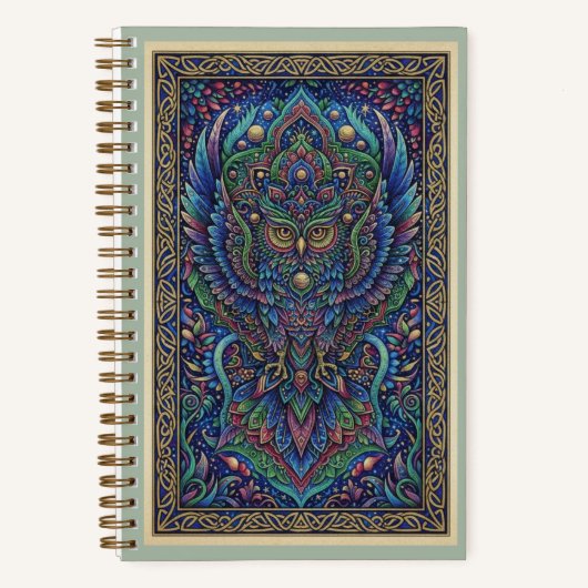 Sacred Guardian Owl Zentangle Totem Journal Notitieboek (Voorkant)