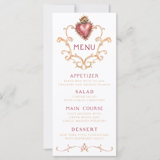 Sacred Heart Baroque menu (Voorkant)
