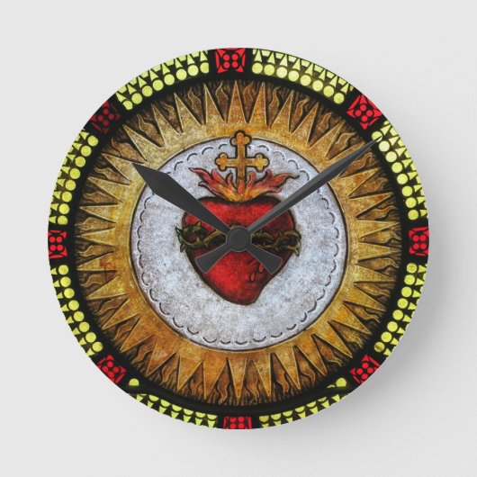 Sacred Heart Clock Ronde Klok (Voorkant)