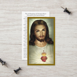Sacred Heart Devotion Prayer Kaart Contactkaartje