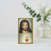 Sacred Heart Devotion Prayer Kaart Contactkaartje (Staand voorkant)
