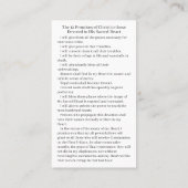 Sacred Heart Devotion Prayer Kaart Contactkaartje (Achterkant)