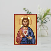 Sacred Heart Folie Feestdagen Briefkaart (Staand Voorkant)