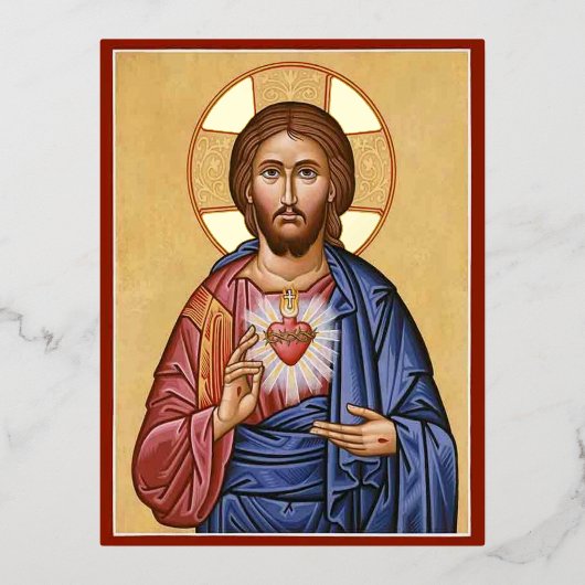 Sacred Heart Folie Feestdagen Briefkaart (Voorkant)