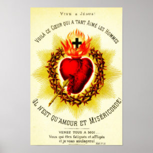 Sacred Heart French - Sacré Coeur de Jésus Poster