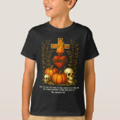 Sacred Heart Halloween Jesus Skulls Pumpkins Chris T-shirt (Voorkant)