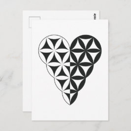Sacred Heart - hart van het leven, Dual-Wh/ml. Briefkaart