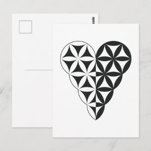 Sacred Heart - hart van het leven, Dual-Wh/ml. Briefkaart