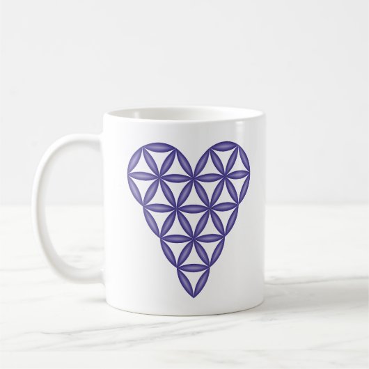 Sacred Heart - Heart of life, 3D/Blue. Koffiemok (Links)