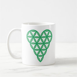 Sacred Heart - Heart of life, 3D/Green. Koffiemok