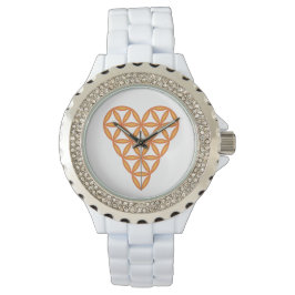 Sacred Heart - Heart of life, 3D/Oranje. Horloge