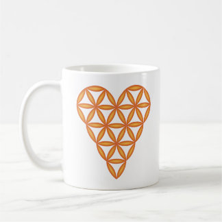 Sacred Heart - Heart of life, 3D/Oranje. Koffiemok