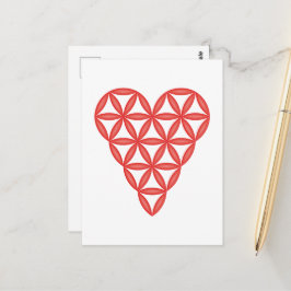 Sacred Heart - Heart of life, 3D/Red. Briefkaart